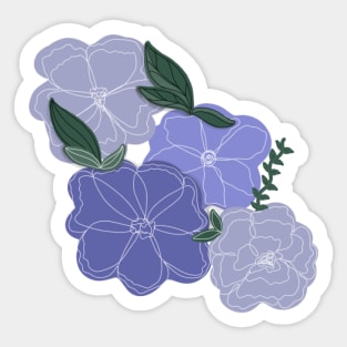 purple flowral design Sticker